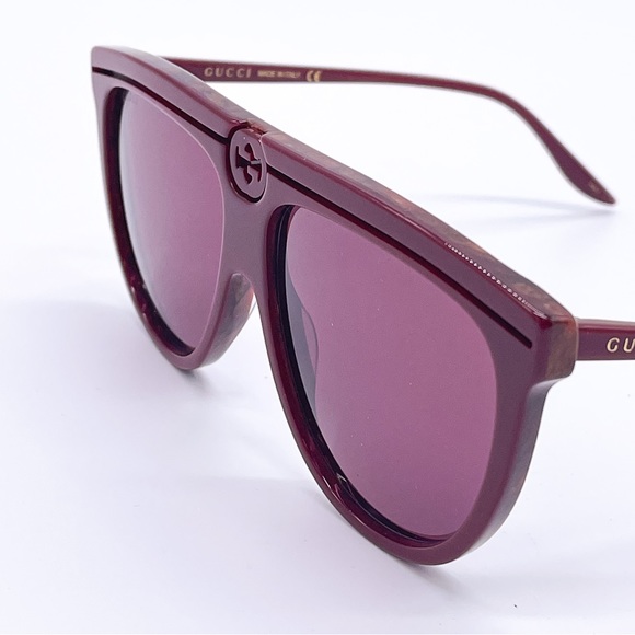 NEW GUCCI UNISEX BURGUNDY SUNGLASSES - Picture 6 of 9